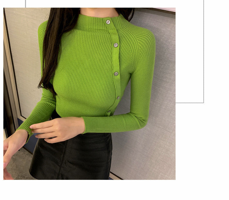 Slim Thin Pullover With Elastic All-match Knit Sweater