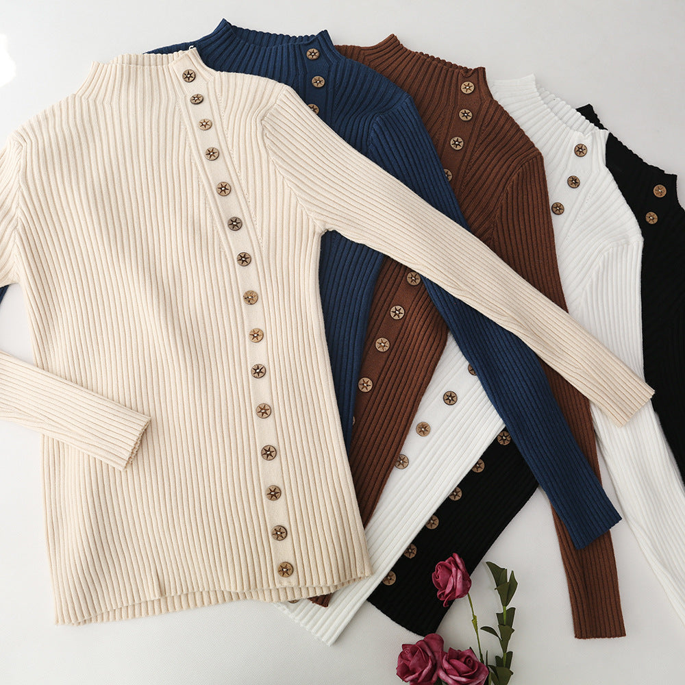 Autumn And Winter New Half Turtleneck Pullover Long Sleeve Slim Fit Sweater