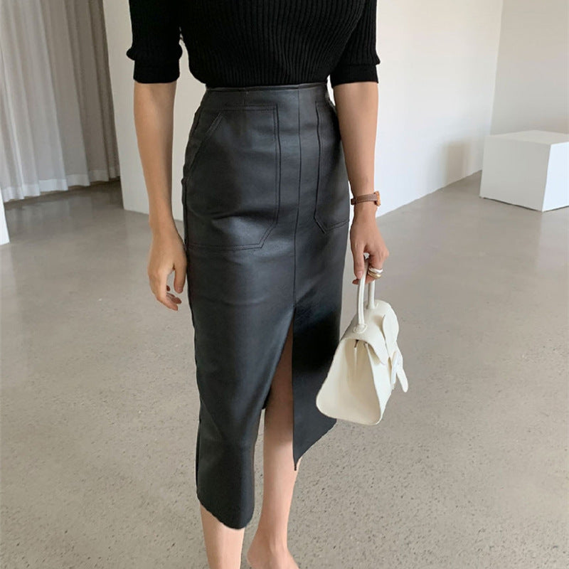 European And American Temperament Deep Split Skirt