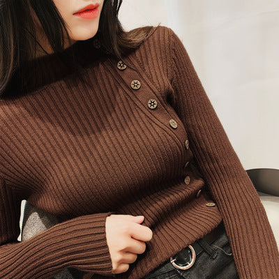 Autumn And Winter New Half Turtleneck Pullover Long Sleeve Slim Fit Sweater