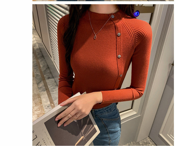 Slim Thin Pullover With Elastic All-match Knit Sweater